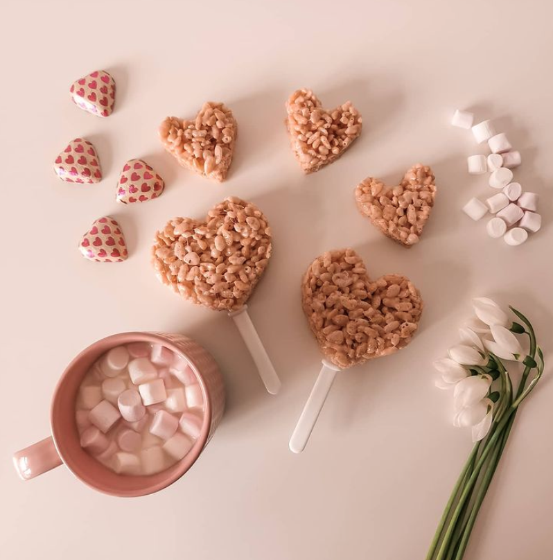 Picture of pink crispy hearts